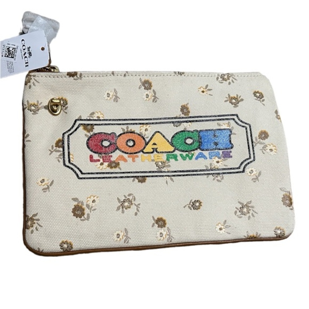 Coach Turnlock Pouch 26 with Rainbow Signature Badge - Extremely Rare NWT